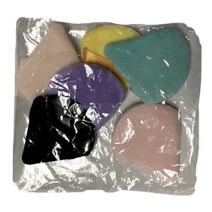 Makeup Powder Puff Sponge Fan Shaped 6 Pieces Multicolored